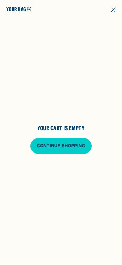 After the Add to Cart click, the bag still showed zero items and said Your Cart Is Empty